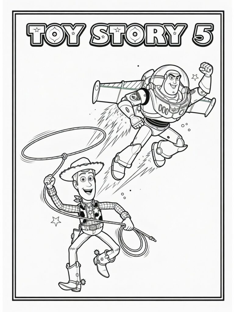 Toy Story 5 kleurplaat 06 - gratis printable om te printen