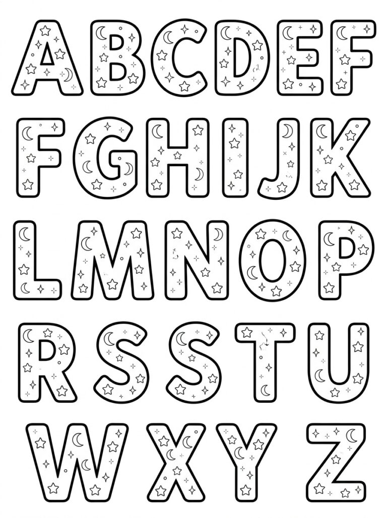 Alfabet kleurplaat 06 - gratis printable om te printen