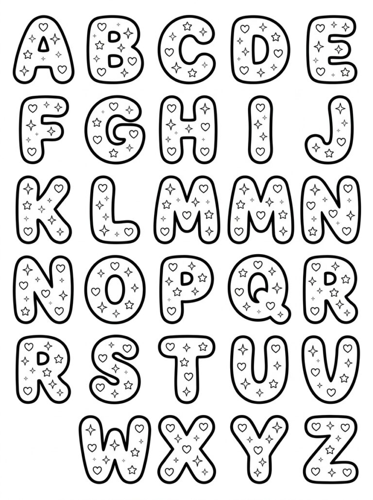 Alfabet kleurplaat 08 - gratis printable om te printen