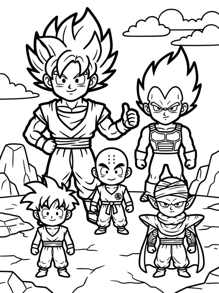 Dragon Ball Z kleurplaat 04 - gratis printable om te printen