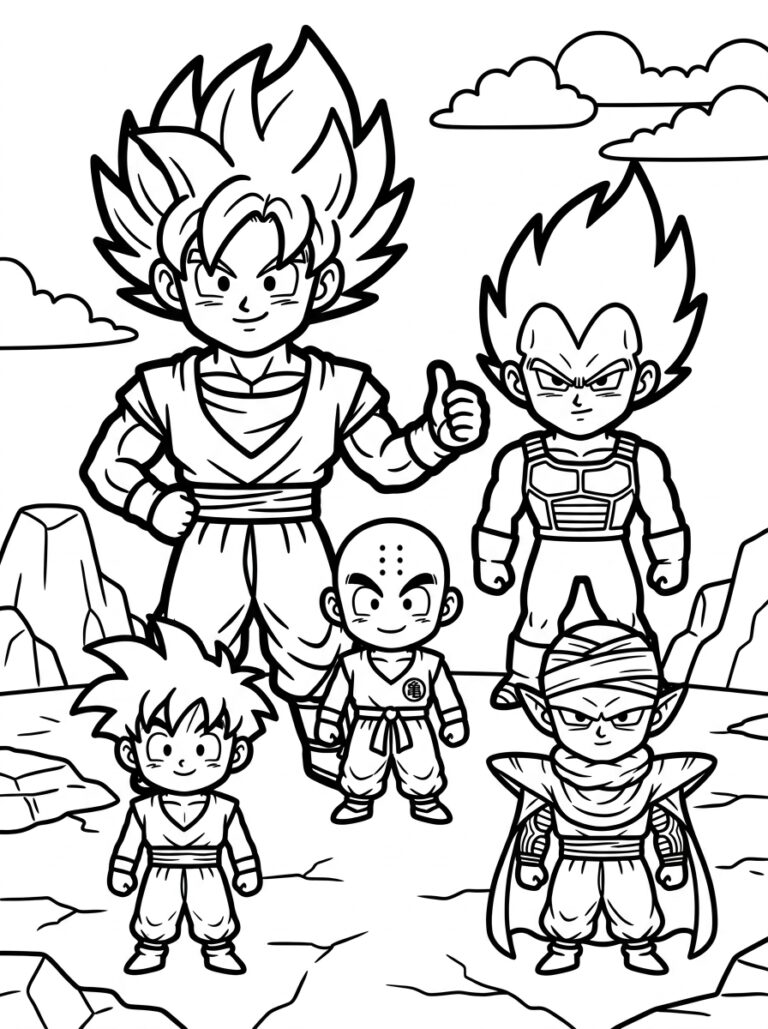 Dragon Ball Z kleurplaat 04 - gratis printable om te printen