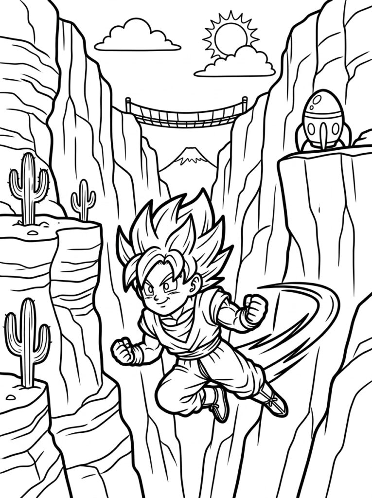 Dragon Ball Z kleurplaat 05 - gratis printable om te printen