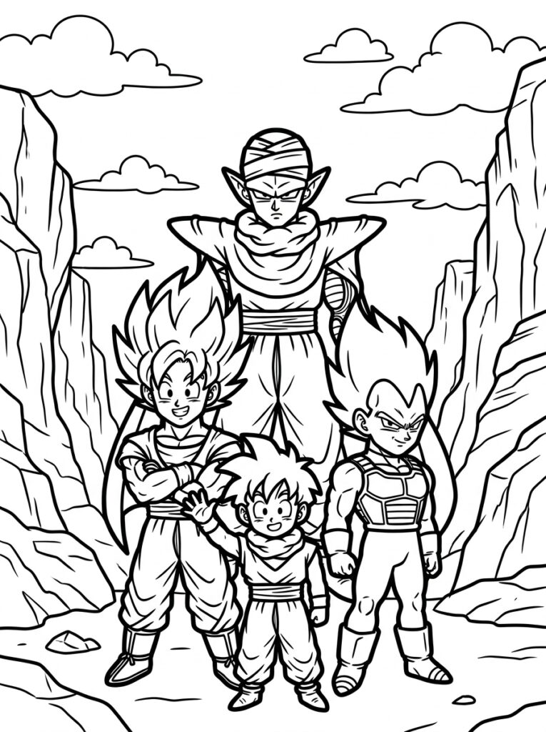 Dragon Ball Z kleurplaat 06 - gratis printable om te printen