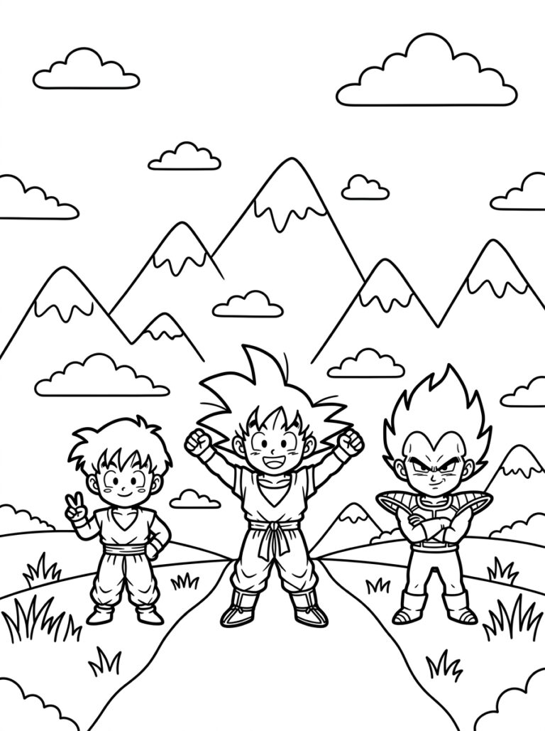 Dragon Ball Z kleurplaat 11 - gratis printable om te printen