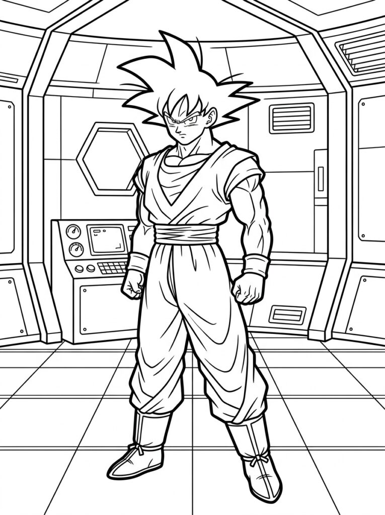 Goku kleurplaat 10 - gratis printable om te printen
