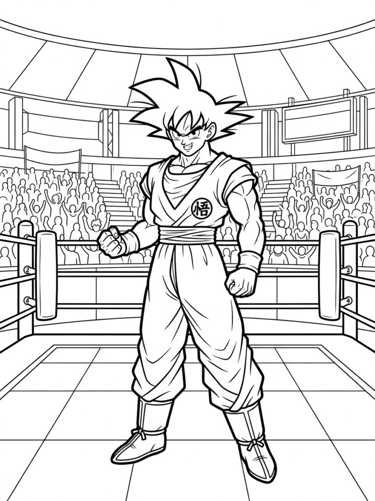Goku kleurplaat 11 - gratis printable om te printen