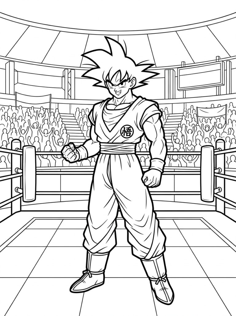 Goku kleurplaat 11 - gratis printable om te printen