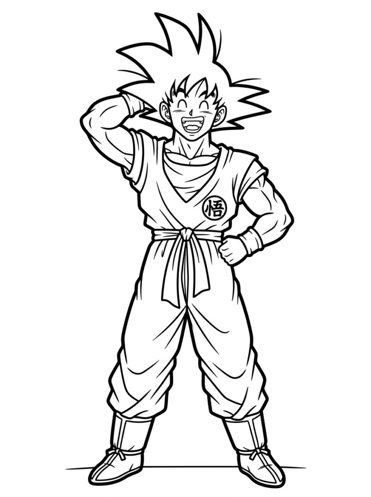 Goku kleurplaat 13 - gratis printable om te printen