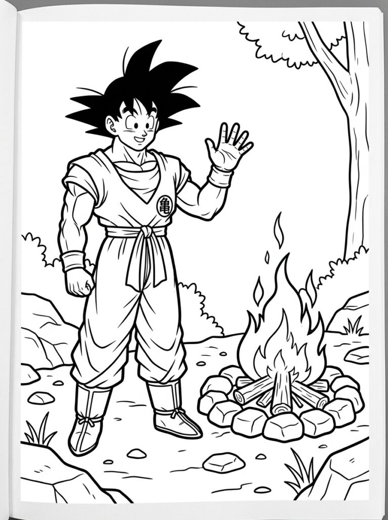 Goku kleurplaat 16 - gratis printable om te printen