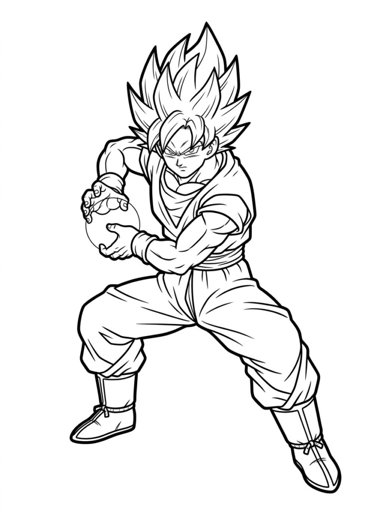 Goku kleurplaat 17 - gratis printable om te printen