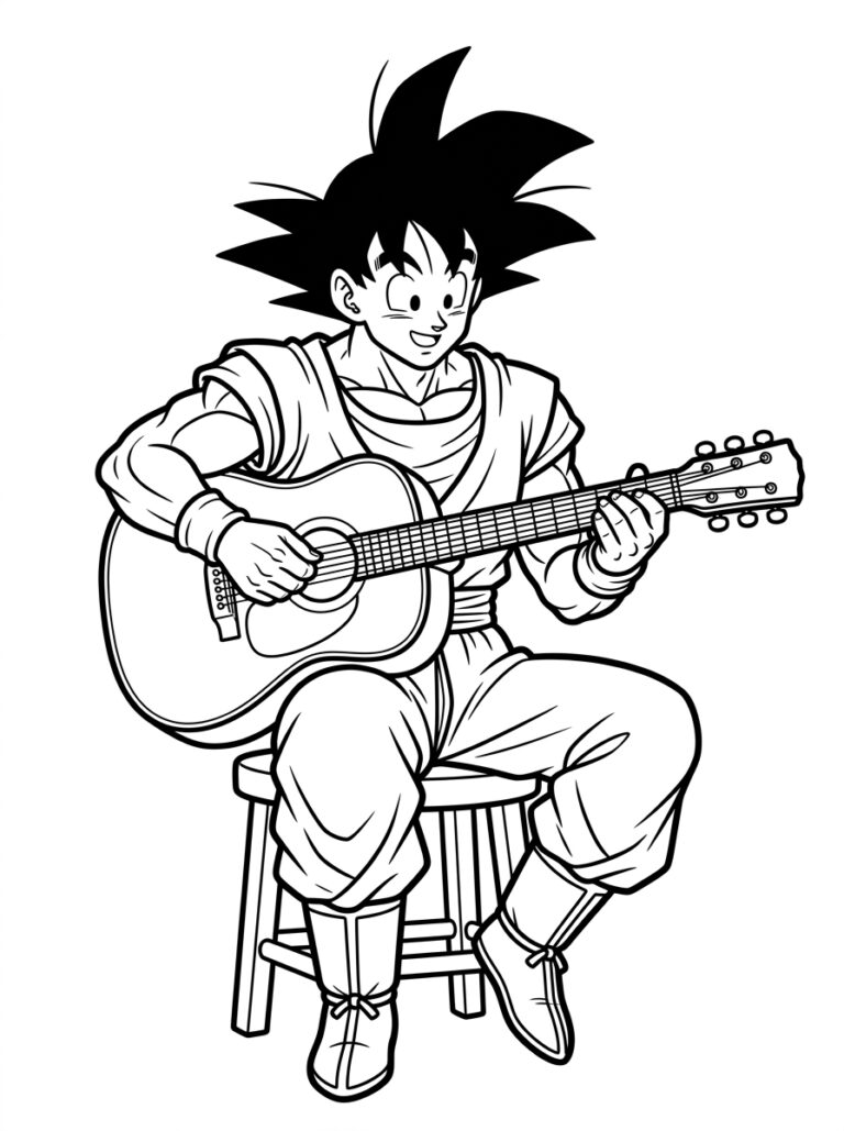 Goku kleurplaat 18 - gratis printable om te printen