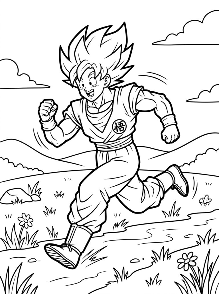 Goku kleurplaat 19 - gratis printable om te printen