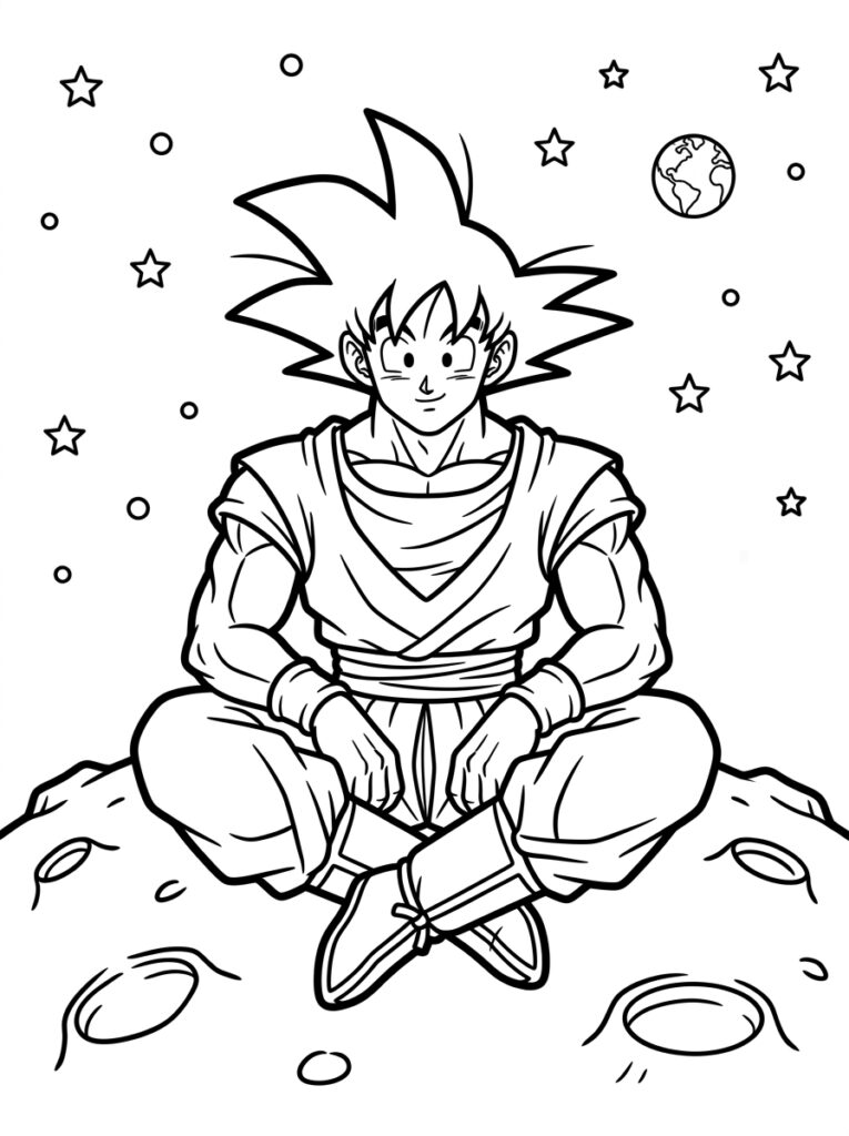 Goku kleurplaat 21 - gratis printable om te printen