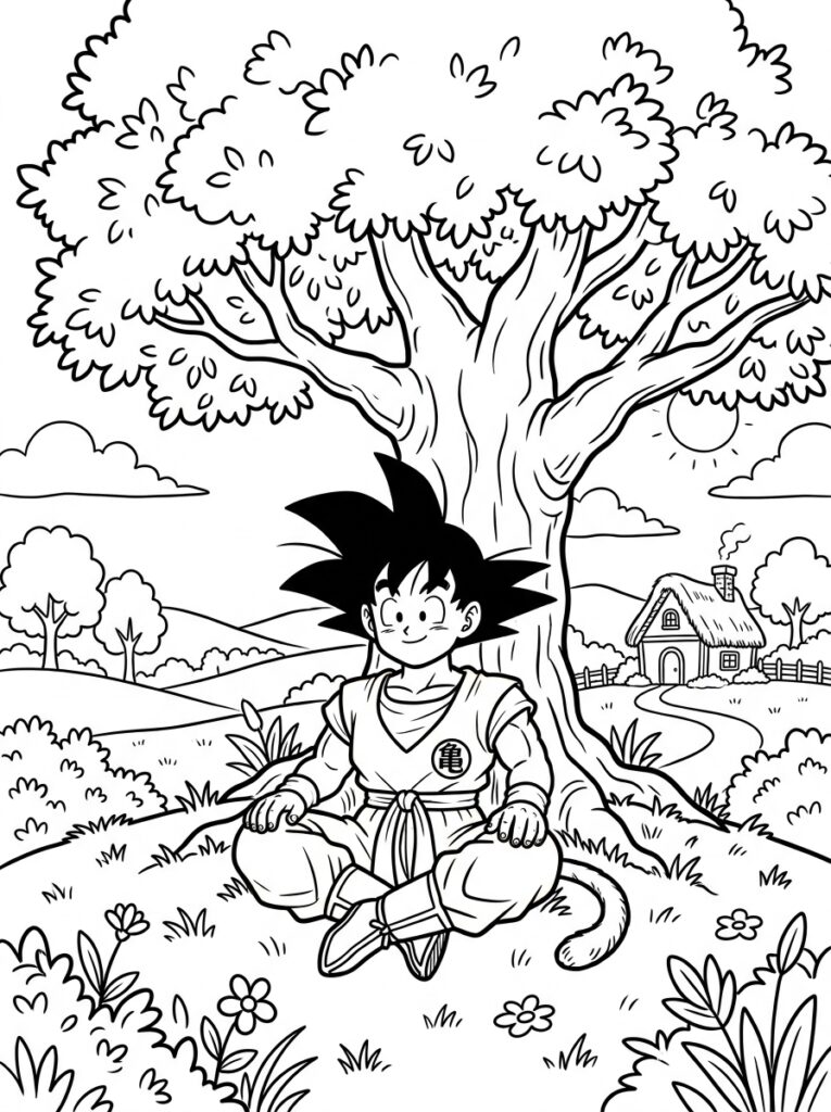 Goku kleurplaat 22 - gratis printable om te printen