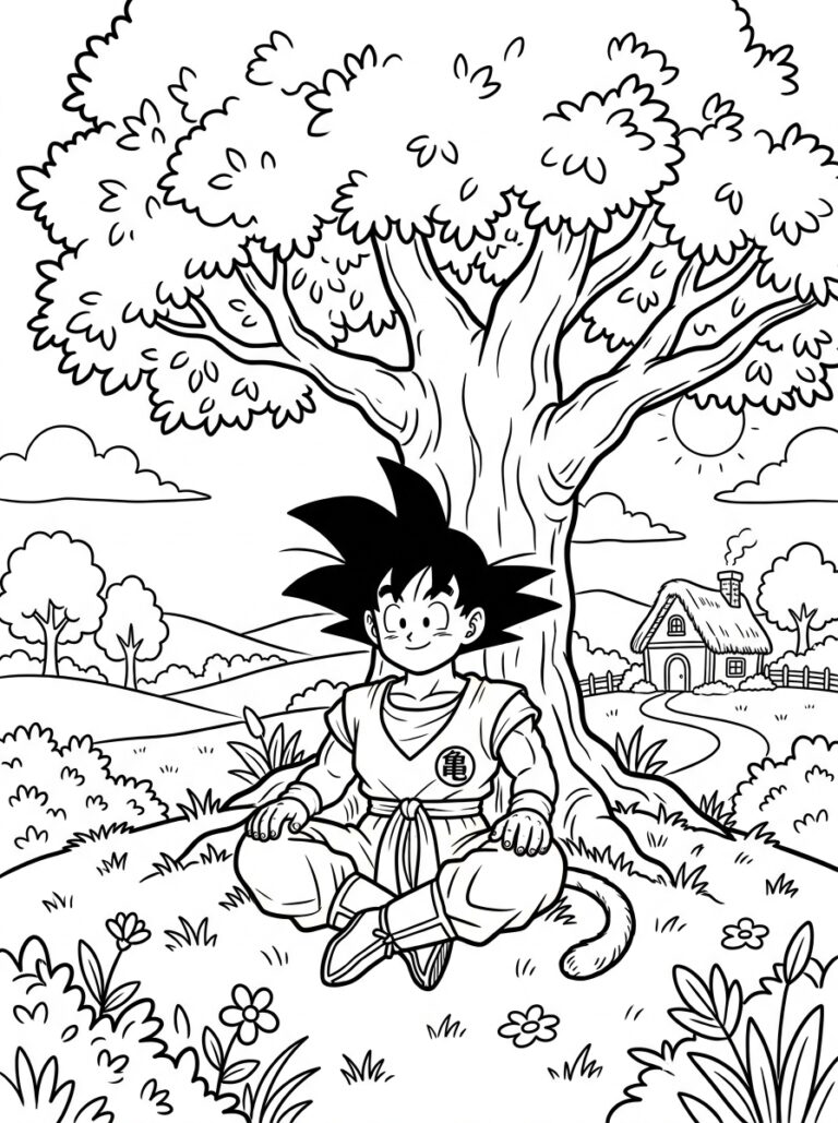 Goku kleurplaat 22 - gratis printable om te printen