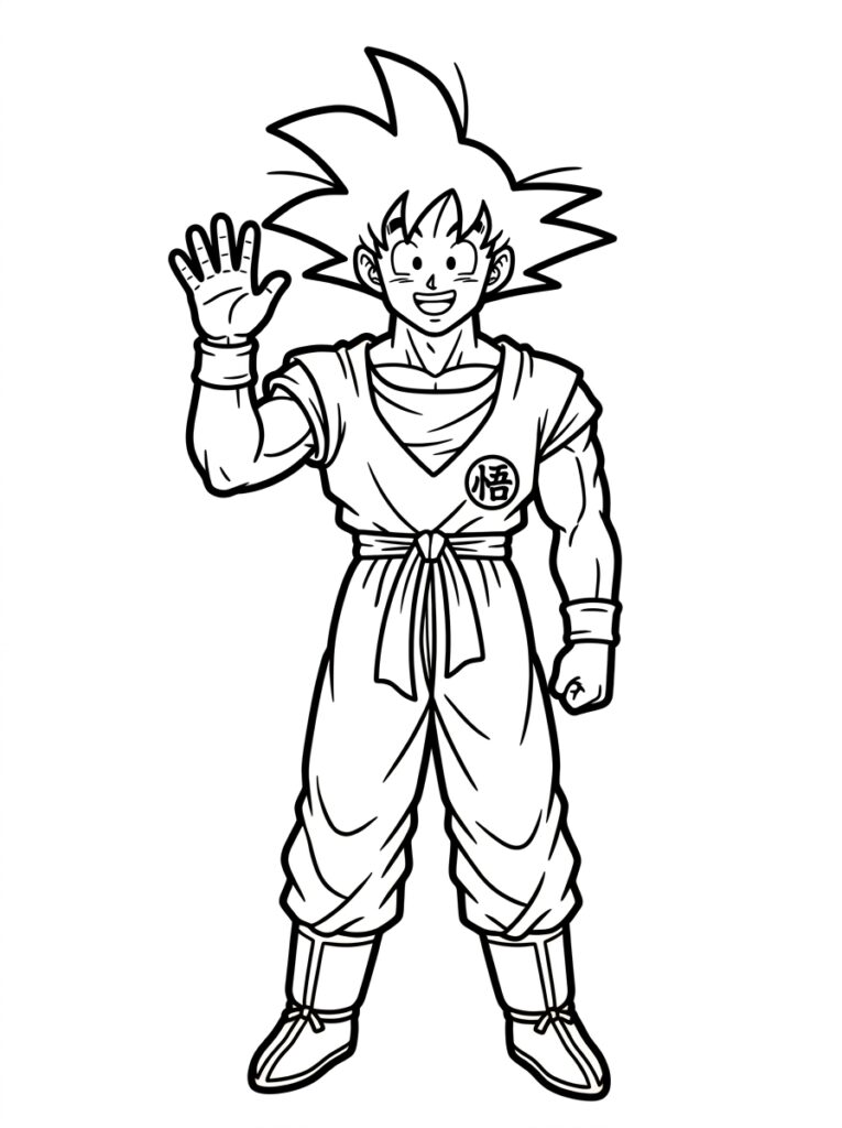 Goku kleurplaat 23 - gratis printable om te printen