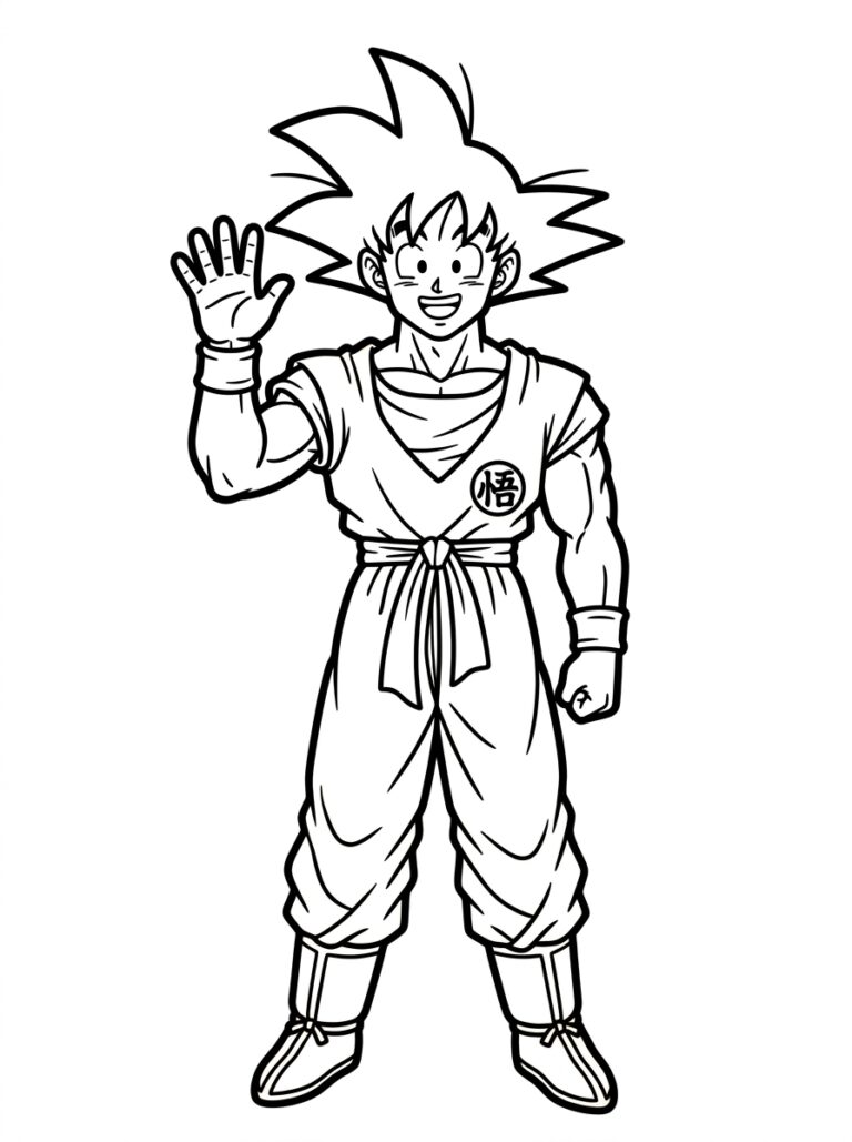 Goku kleurplaat 23 - gratis printable om te printen