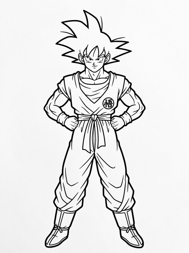 Goku kleurplaat 24 - gratis printable om te printen