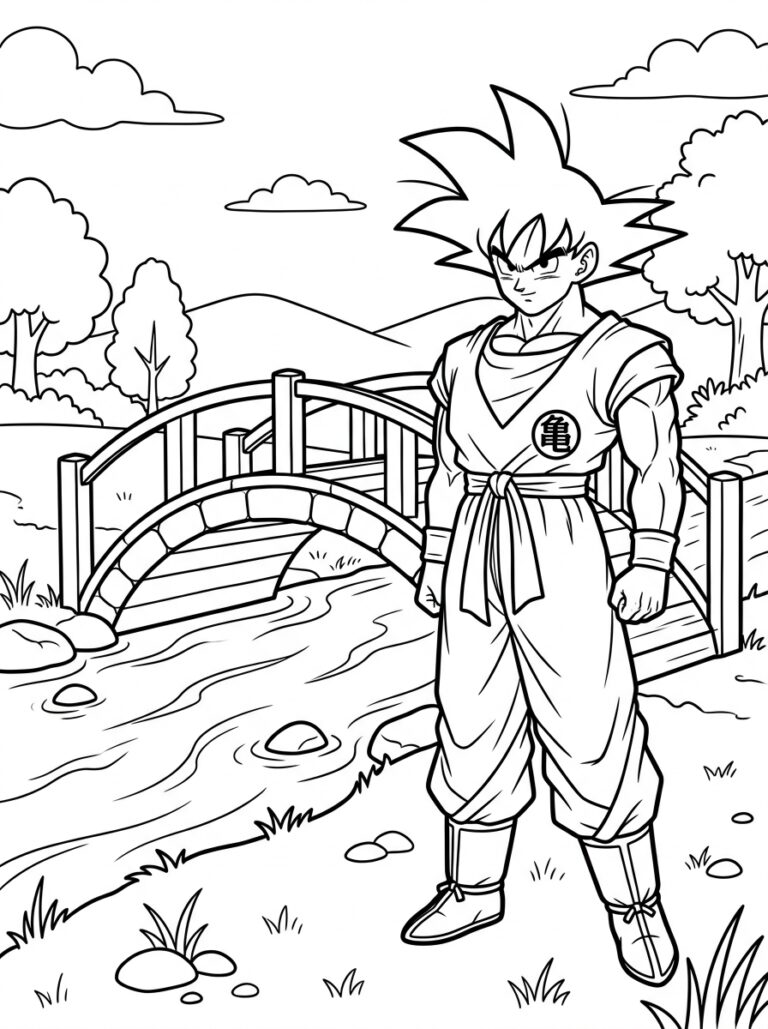 Goku kleurplaat 26 - gratis printable om te printen