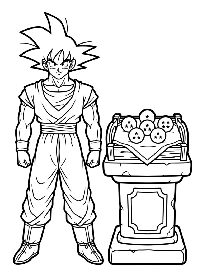 Goku kleurplaat 27 - gratis printable om te printen