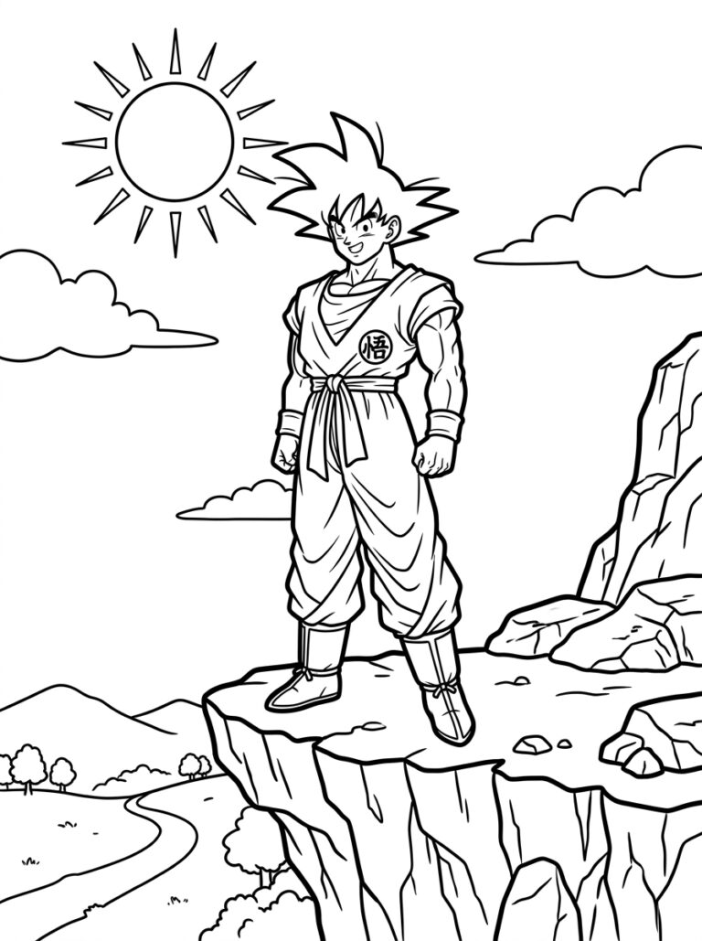 Goku kleurplaat 28 - gratis printable om te printen