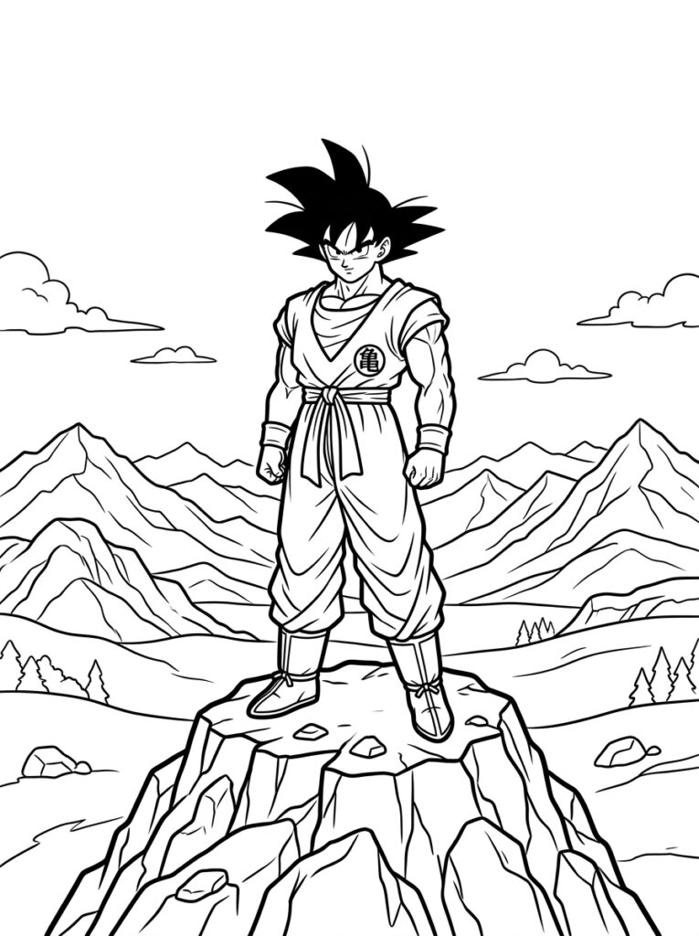 Goku kleurplaat 29 - gratis printable om te printen