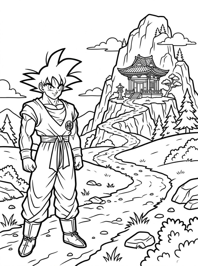 Goku kleurplaat 30 - gratis printable om te printen