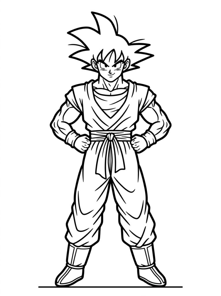 Goku kleurplaat 31 - gratis printable om te printen