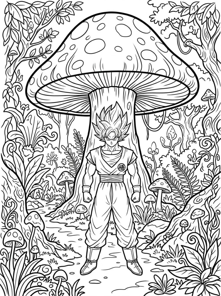 Goku kleurplaat 32 - gratis printable om te printen