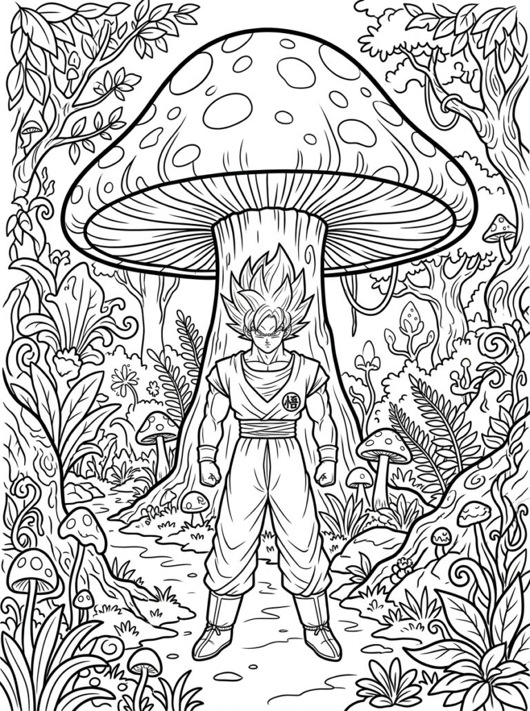 Goku kleurplaat 32 - gratis printable om te printen