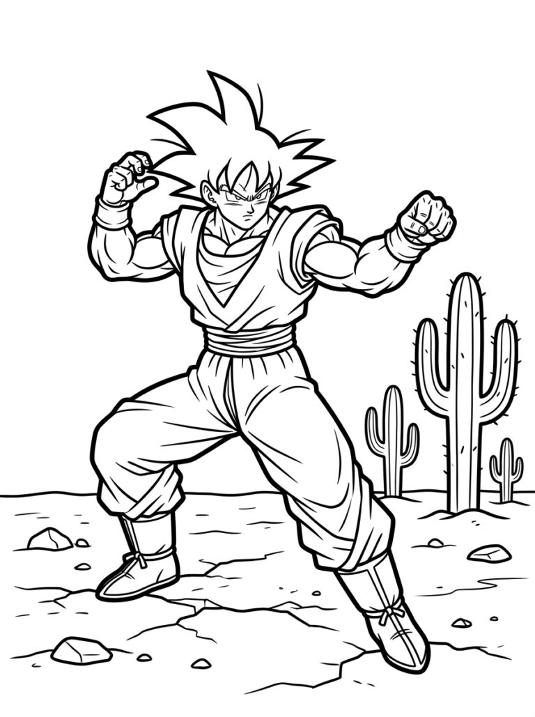 Goku kleurplaat 34 - gratis printable om te printen