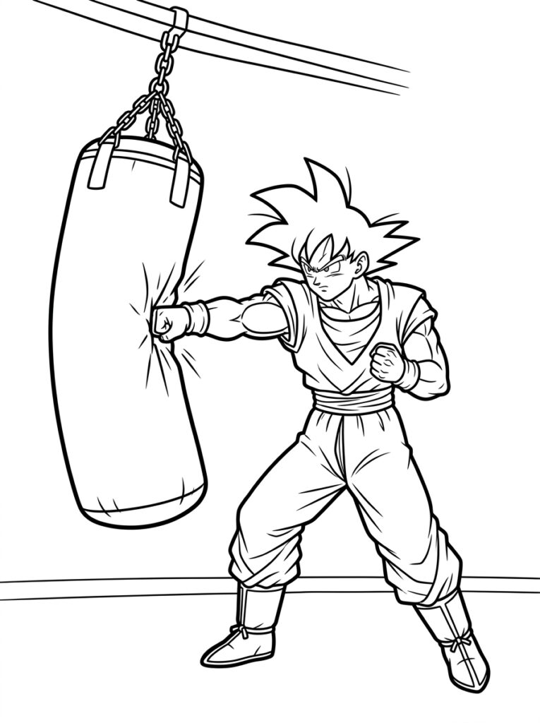 Goku kleurplaat 35 - gratis printable om te printen