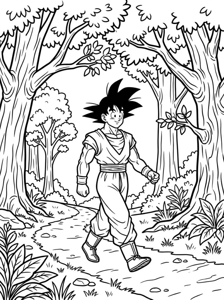 Goku kleurplaat 37 - gratis printable om te printen