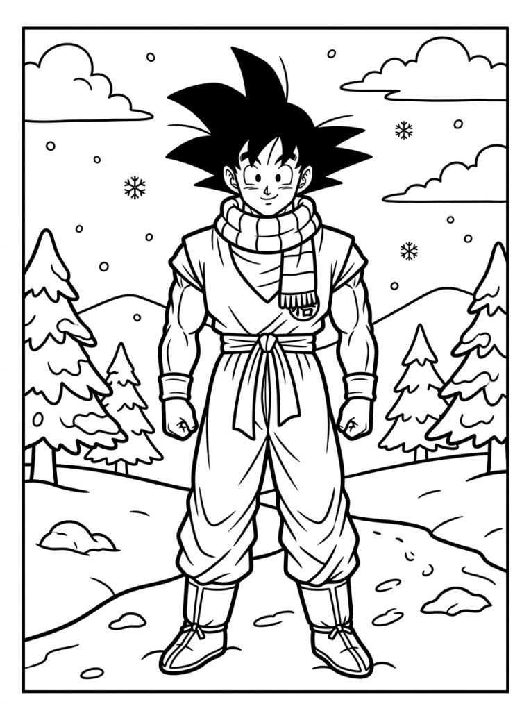 Goku kleurplaat 38 - gratis printable om te printen