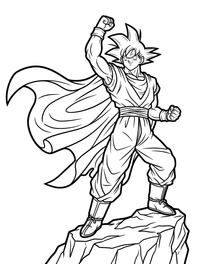 Goku kleurplaat 39 - gratis printable om te printen