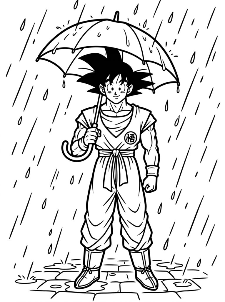 Goku kleurplaat 40 - gratis printable om te printen