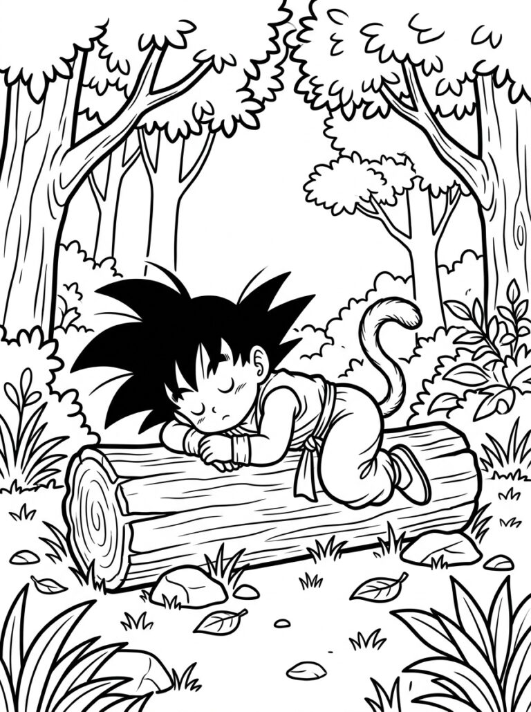 Goku kleurplaat 42 - gratis printable om te printen