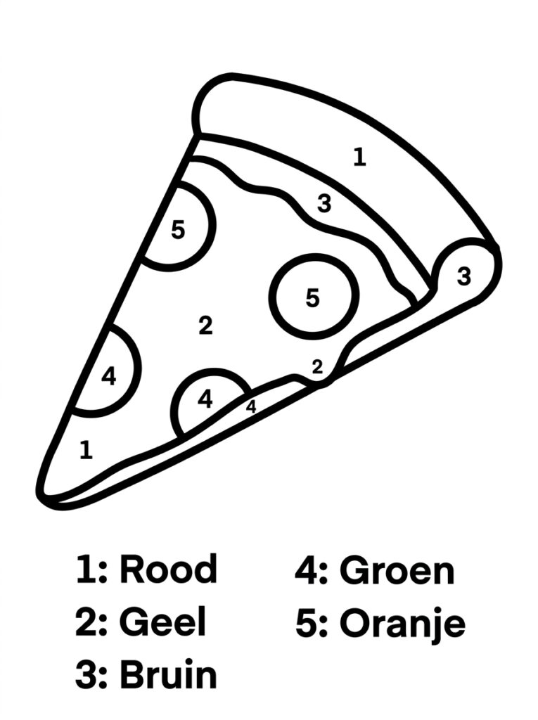 Kleuren op Nummer kleurplaat 01 - gratis printable om te printen