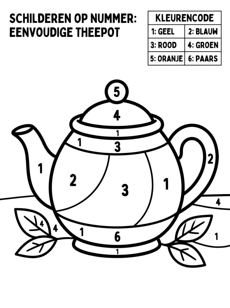 Kleuren op Nummer kleurplaat 03 - gratis printable om te printen