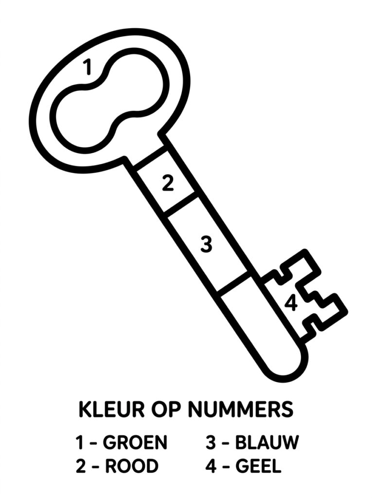 Kleuren op Nummer kleurplaat 05 - gratis printable om te printen