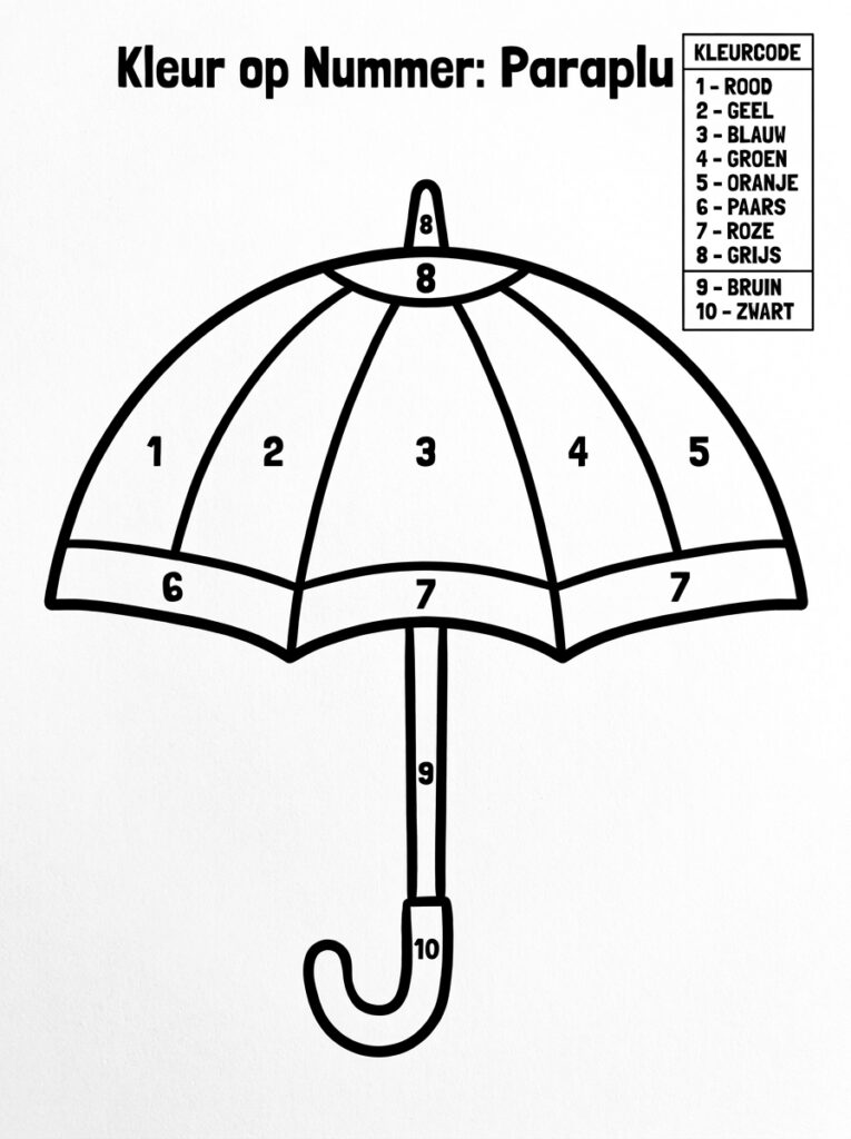 Kleuren op Nummer kleurplaat 11 - gratis printable om te printen