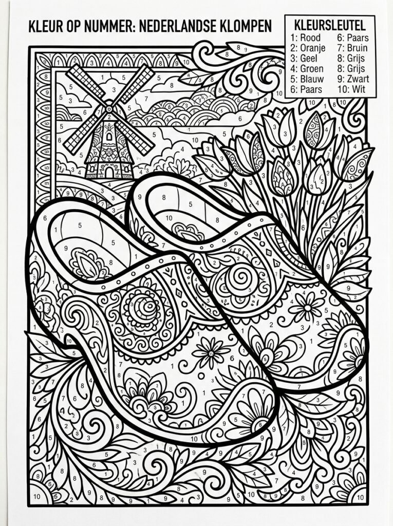 Kleuren op Nummer kleurplaat 13 - gratis printable om te printen