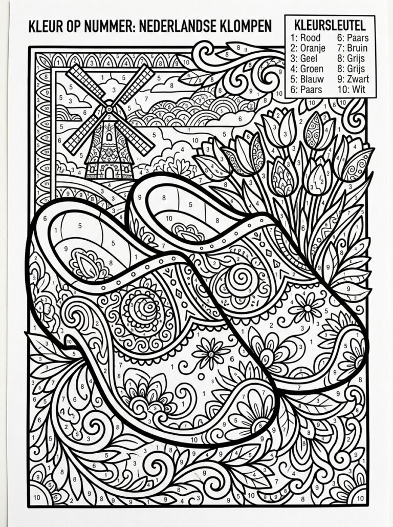 Kleuren op Nummer kleurplaat 13 - gratis printable om te printen