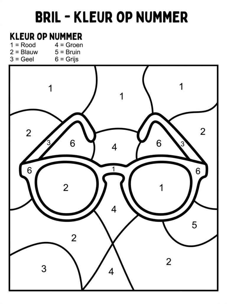 Kleuren op Nummer kleurplaat 19 - gratis printable om te printen