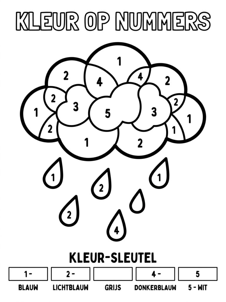 Kleuren op Nummer kleurplaat 23 - gratis printable om te printen