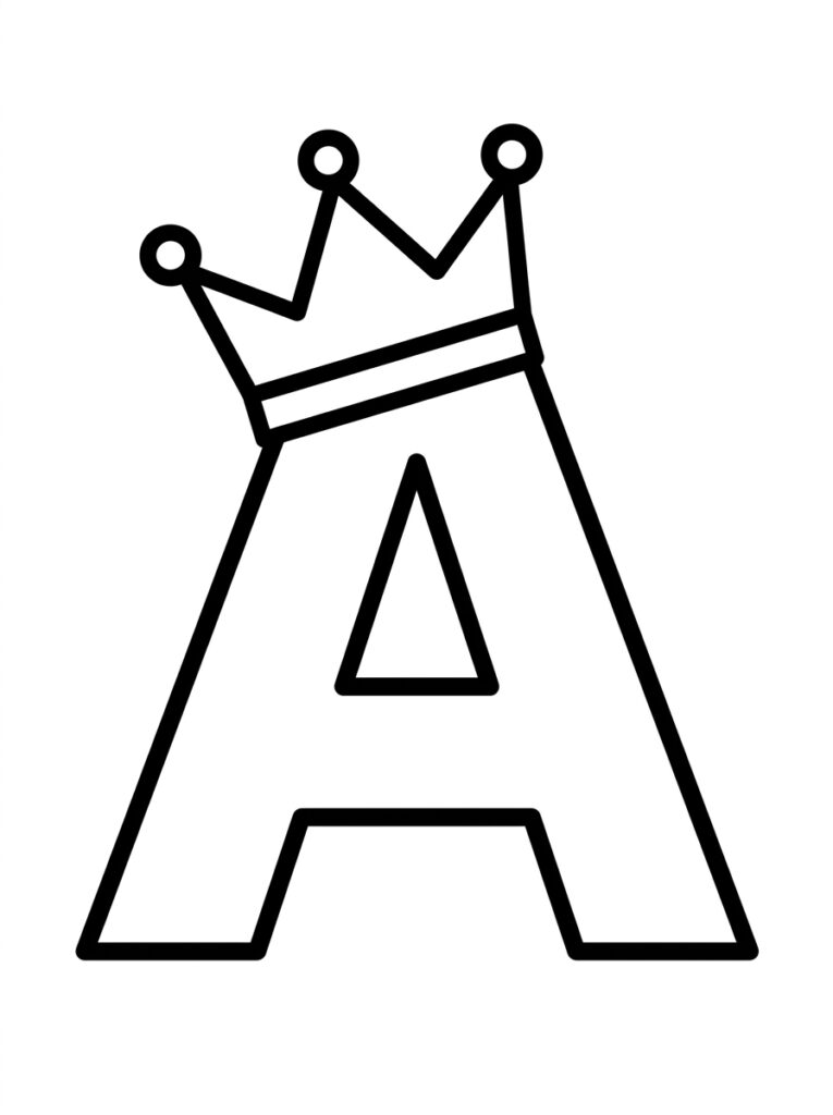 Letter A kleurplaat 08 - gratis printable om te printen