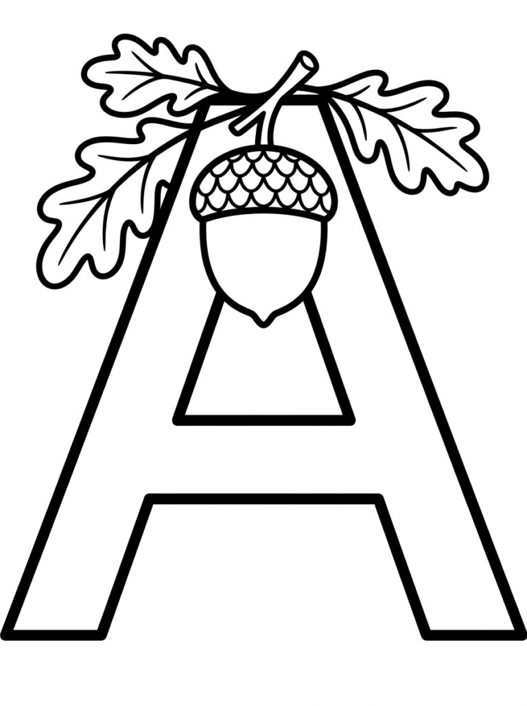 Letter A kleurplaat 10 - gratis printable om te printen
