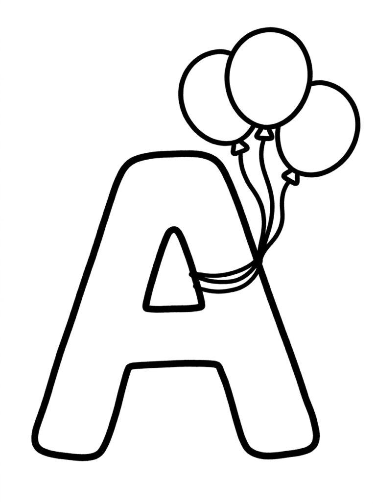 Letter A kleurplaat 15 - gratis printable om te printen
