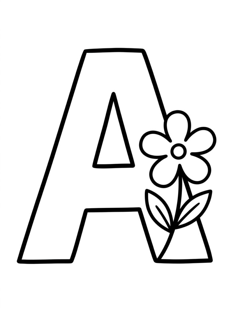 Letter A kleurplaat 21 - gratis printable om te printen