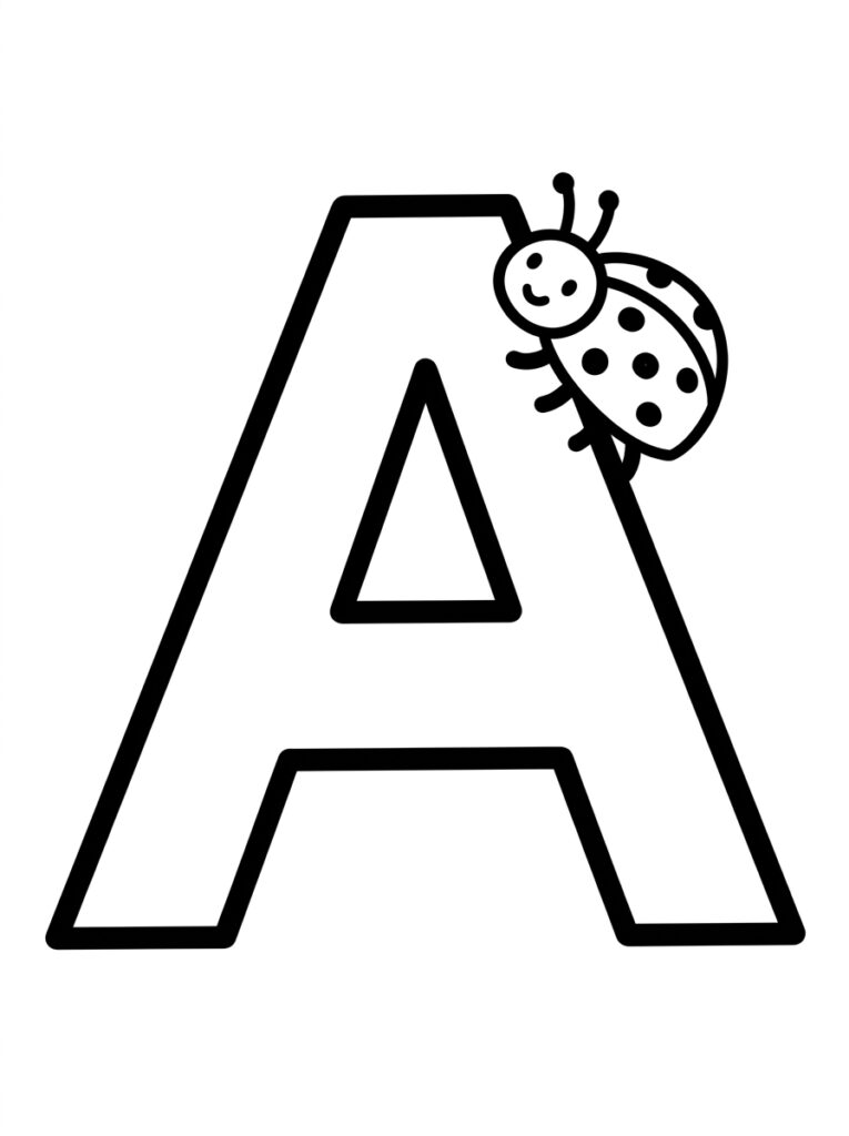 Letter A kleurplaat 23 - gratis printable om te printen